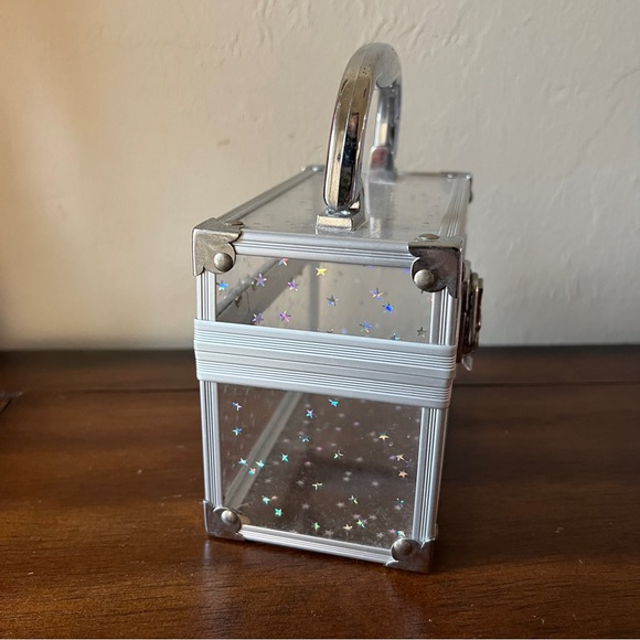 Vintage Caboodles Clear Star Holographic Mini Makeup Case Box Storage - Picture 7 of 11